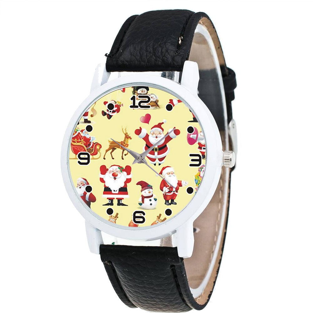 Cartoon kerstman patroon schattig kind horloge mode kinderen quartz horloge