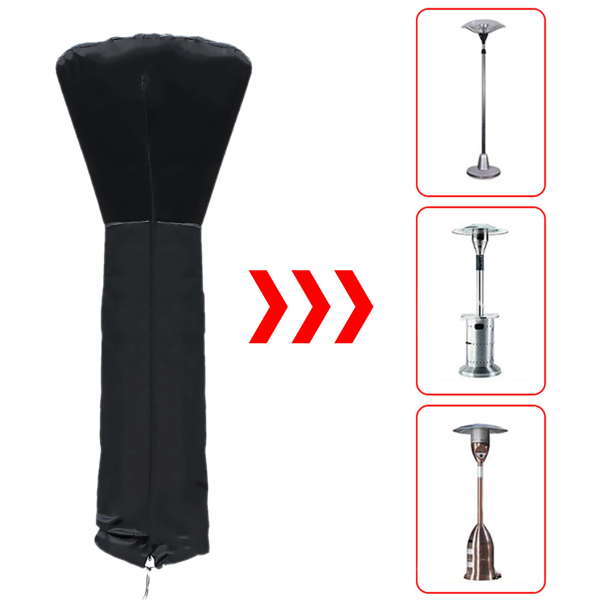Outdoor Garden Patio Heater Dust Protective Cover Waterproof Furniture Protector Winter Heater Cover 210D Oxford Cloth