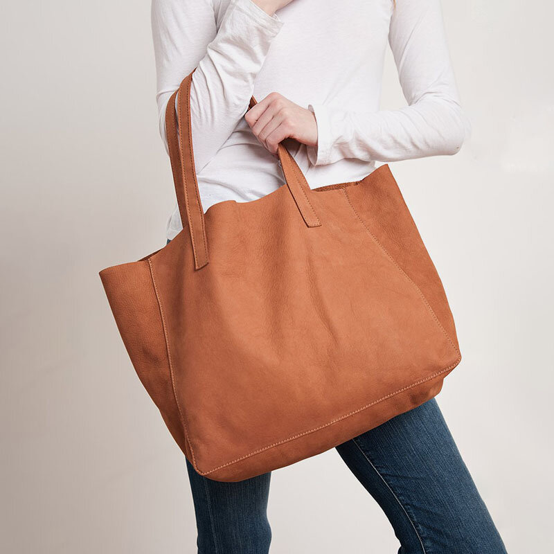 Women PU Leather Lychee Pattern Large Capacity Shoulder Bag Vintage Lightweight Breathable Handbag T