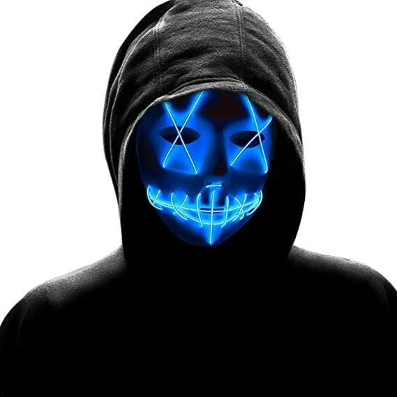 Cosplay led light up mask scary purge costume mask for festival party