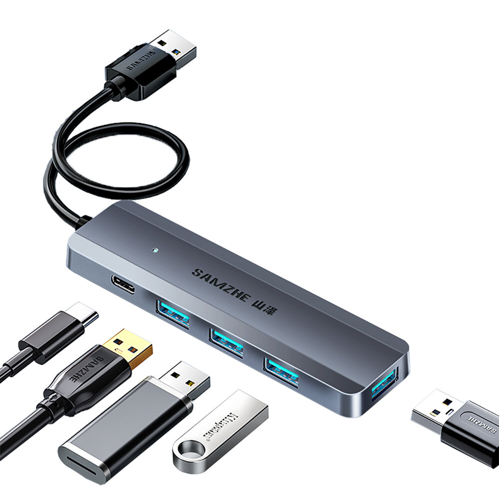 SAMZHE USB3.1 Splitter High-speed Gen2 4 Poorten Uitbreiding Dock Hub USB Hub 0.25M Lengte voor PC L