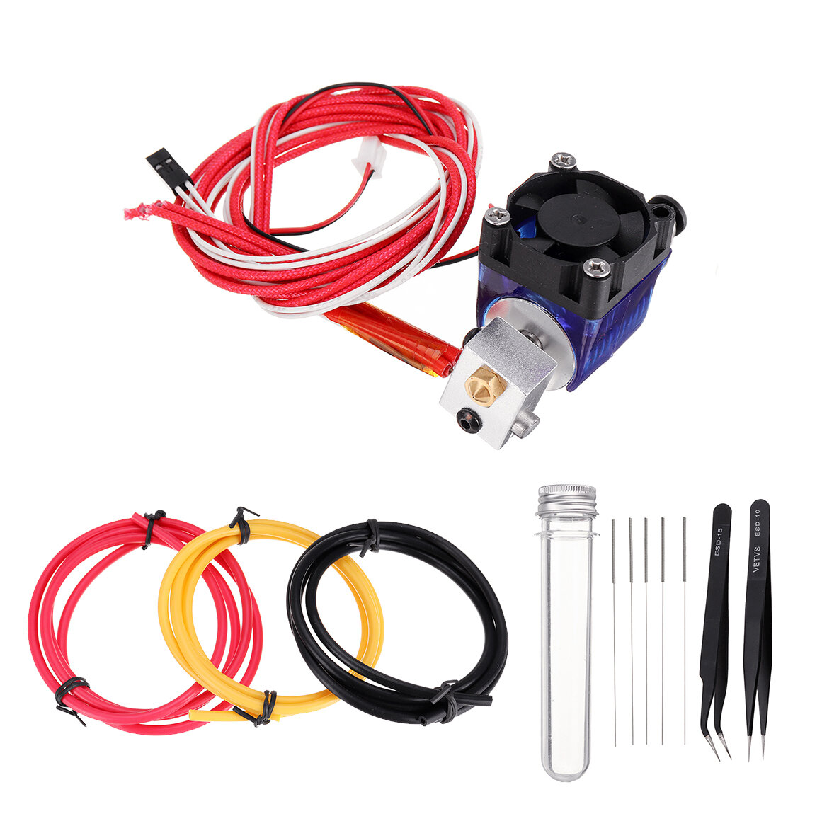 

V6 0.4mm All Metal Long-distance Extruder Kit with 0.4mm Cleaning Needle Nozzle Cleaning Tool + Tweezers + PTEF Tube for