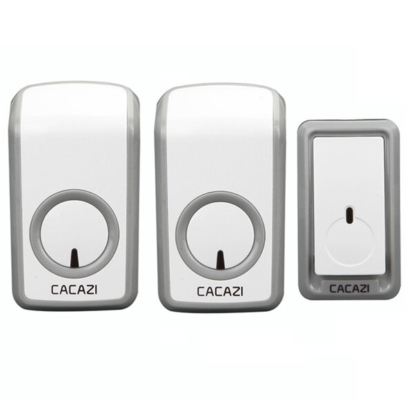 CACAZI Wireless Doorbell AC 110-220V Ultra Long Distance 350M Remote Door Bell 48 Chimes 6 Volume