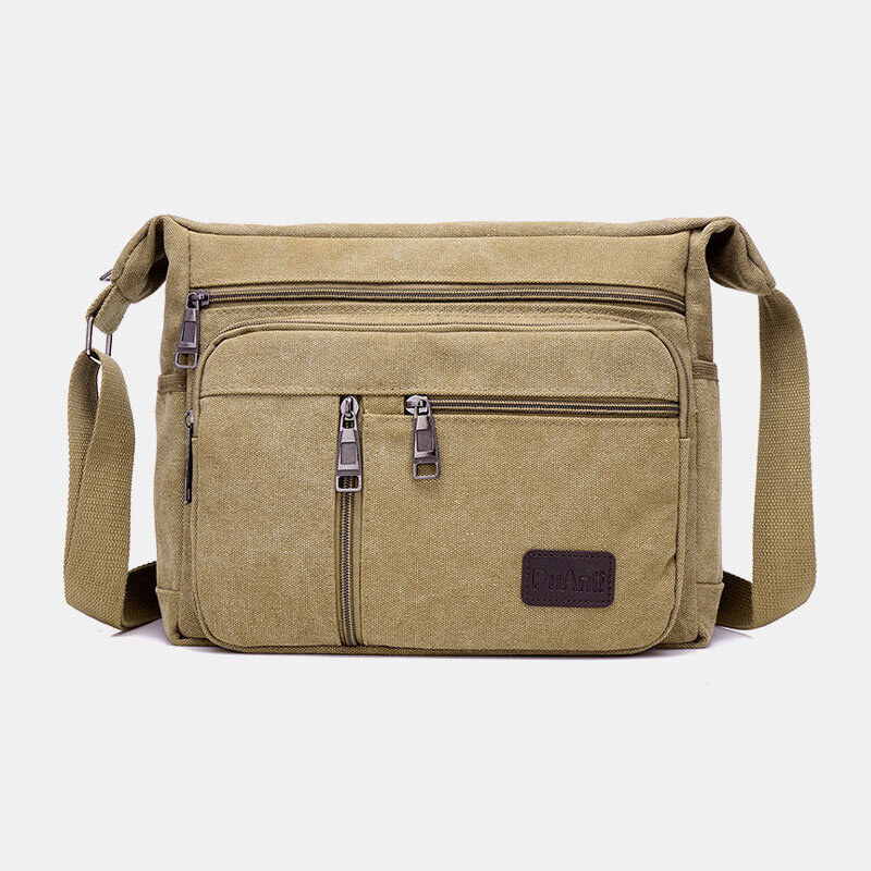 Mannen canvas eenvoudige schoudertas met grote capaciteit Crossbody tas voor op reis