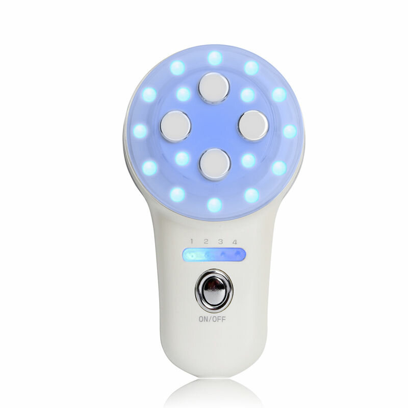 

LuckyFine 4 in1 RF Радио Удлинение кожи для кожи с синей LED Фотонная машина для ухода за кожей лица Удаление морщин