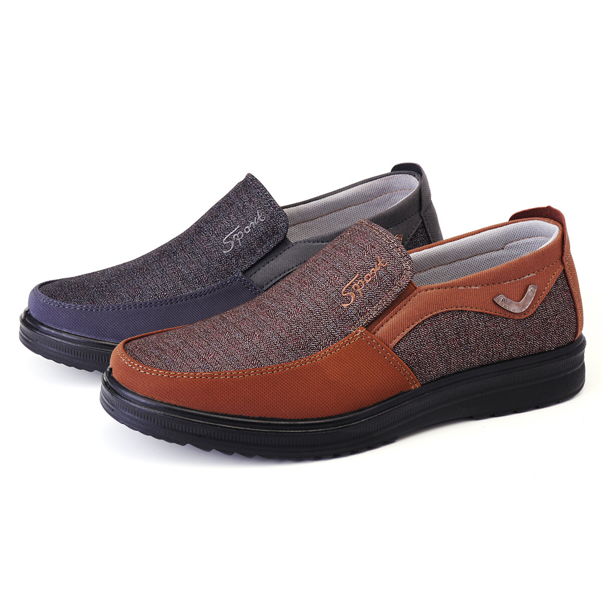 Calçados casuais masculinos de couro calçados redondos de biqueira antiderrapantes e respiráveis para caminhada ao ar livre calçados baixos