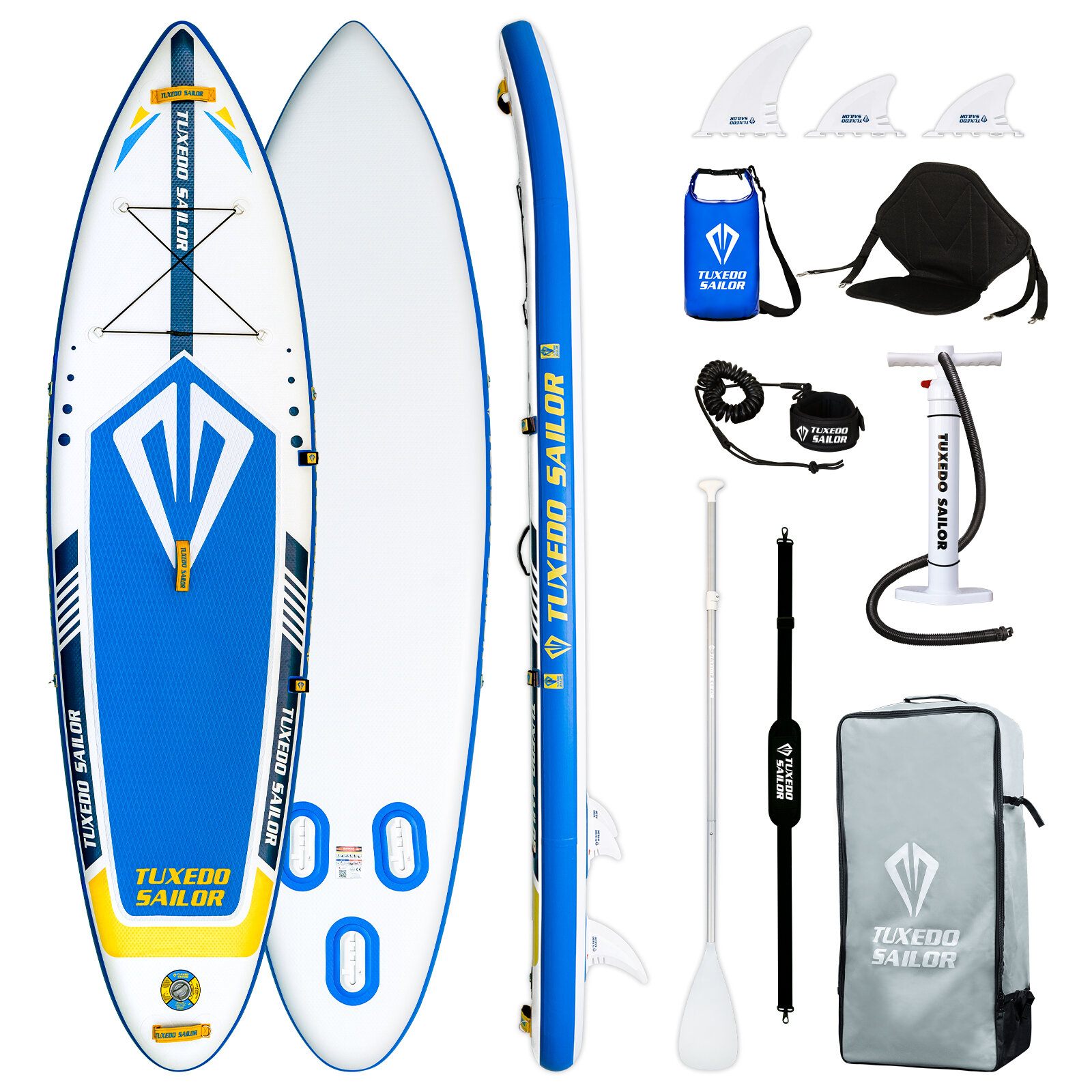 

[EU Direct] Funwater 320cm Inflatable Stand Up Paddle Board Full Set with Air Pump Adjustable Paddle Chair Travel Backpa