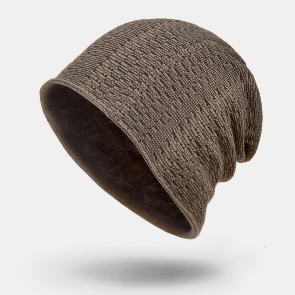 Unisex Wool Plus Velvet Winter Keep Warm Outdoor Casual Brief Woolen Hat Beanie