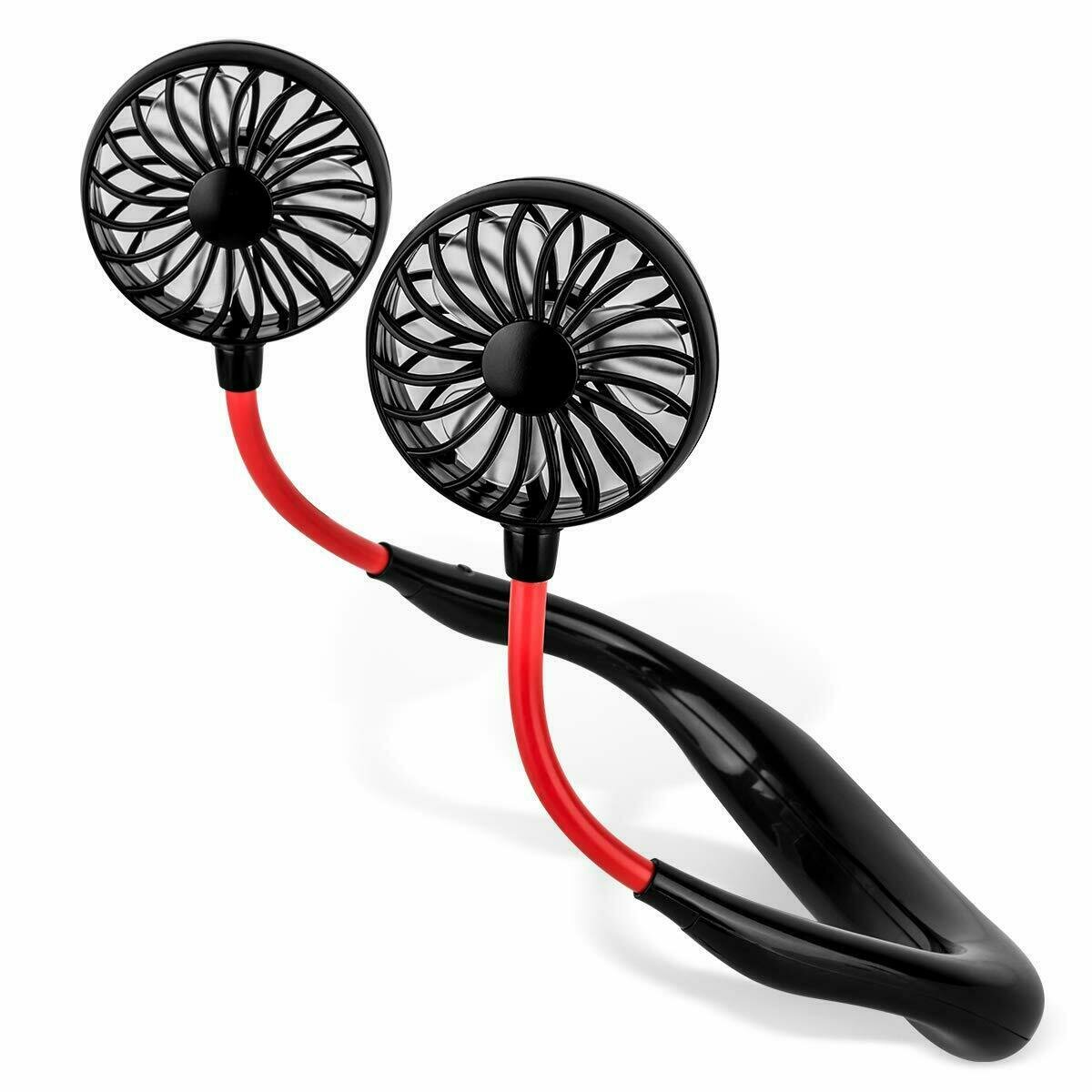 Portable Mini Hands-free Neck Hanging Fan USB Rechargeable Fan Camping Travel 