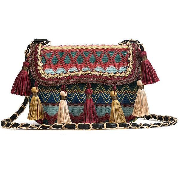Women tassel bohemian shoulder bags crossbody bags travel bag Sale ...