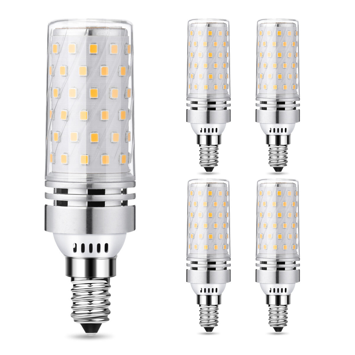AMBOTHER 4PCS E14 16W 84 LED Corn Bulbs 3000K Warm White 800LM Lamp No Flicker Light
