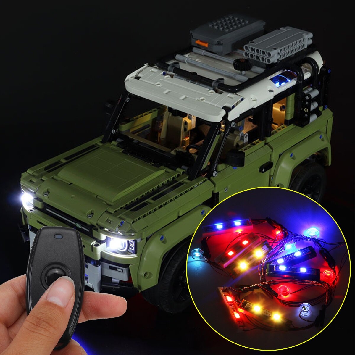 DIY USB LED Strip Light Kit ONLY For LEGO 42110 For Land Rover Defender Car Bricks Toy With Remote C