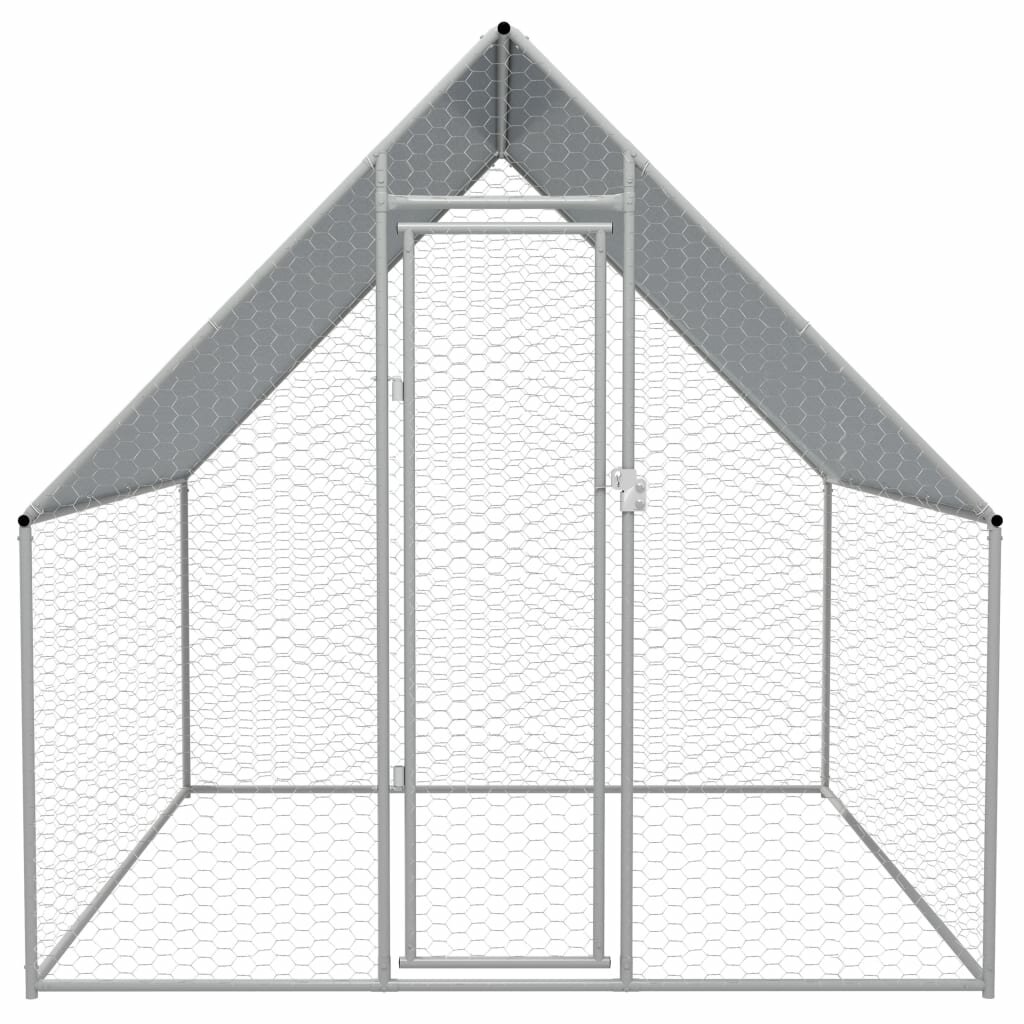 

Outdoor Chicken Cage Galvanized Steel 6'6"x6'6"x6'3
