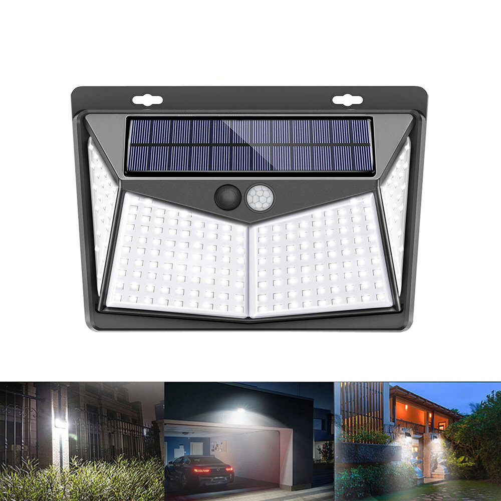 208 LED Waterproof Solar Power PIR Motion Sensor Wall Light Outdoor Garden Lamp 