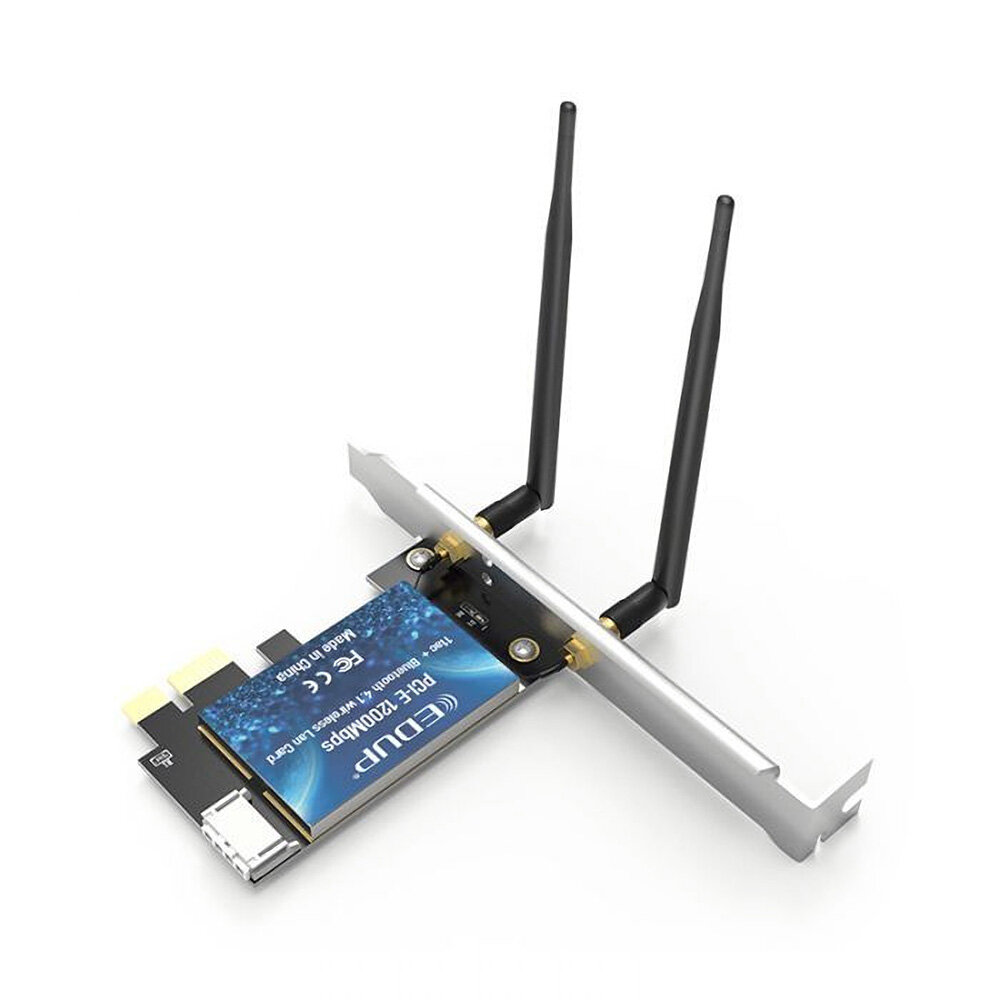 

EDUP 1200M Dual-band PCI-E Wireless Network Adapter 5G WiFi bluetooth 4.1 2 in 1 Expansion Network Card EP-9620