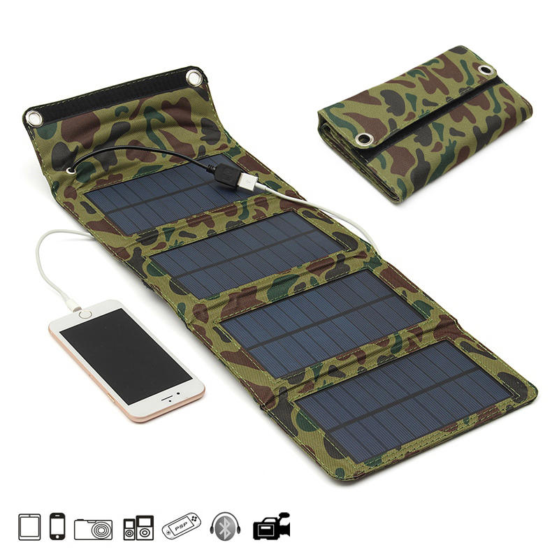 IPRee® 7W 5.5V Portable Folding Solar Panel USB Charger Mobile Power Source For Cell Phone GPS Camera 