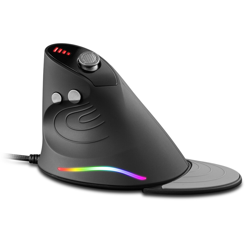 

ZELOTES C-10 Wired Vertical Mouse 1000-10000DPI 12 Buttons RGB Backlit Optical Mice Ergonomic Programming Gaming Mouse