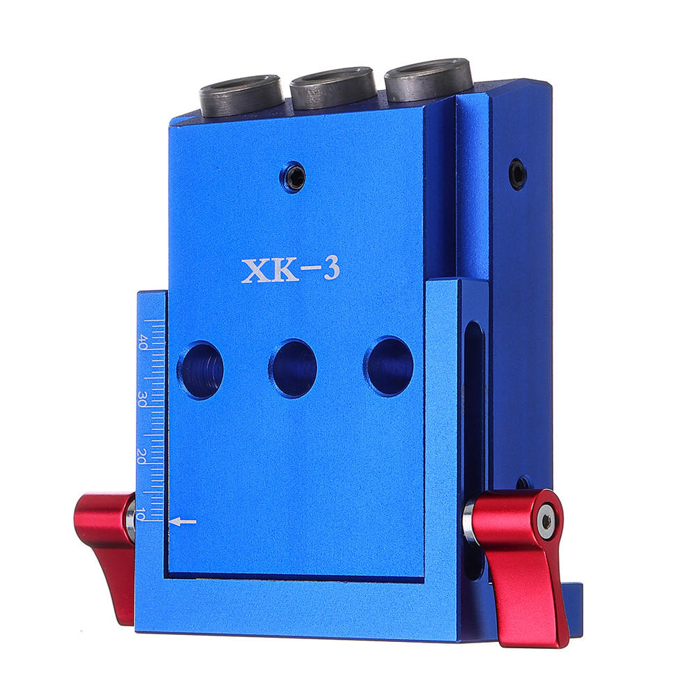 XK-3 Pocket Gat Jig Kit 3 Gaten Houtbewerking Boor Gids Aluminium Oblique Boor Gids Locator Gereedsc