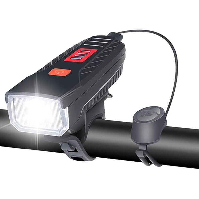 Multifunctional Headlight 1200mAh Large Battery Anti-theft Waterproof 3 Light Modes Front Light with 120dB Horn for Nigh