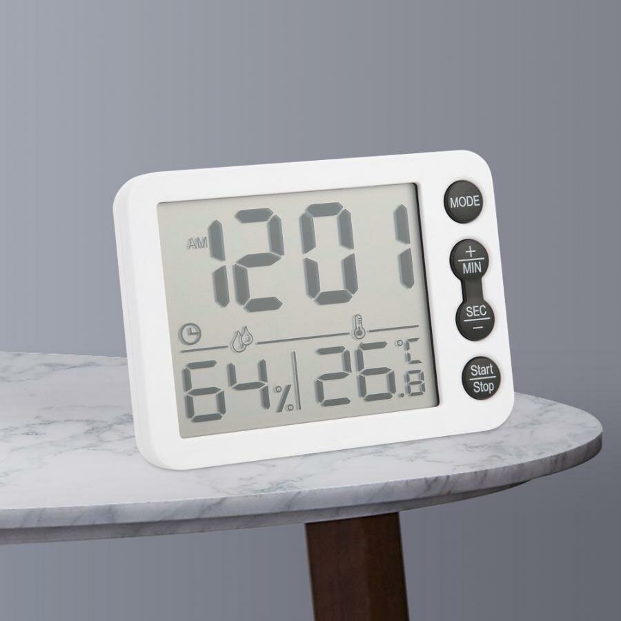 TS-9606 Multifunctionele Thermometer Hygrometer Temperatuur Vochtigheidsmeter Wekker Binnen