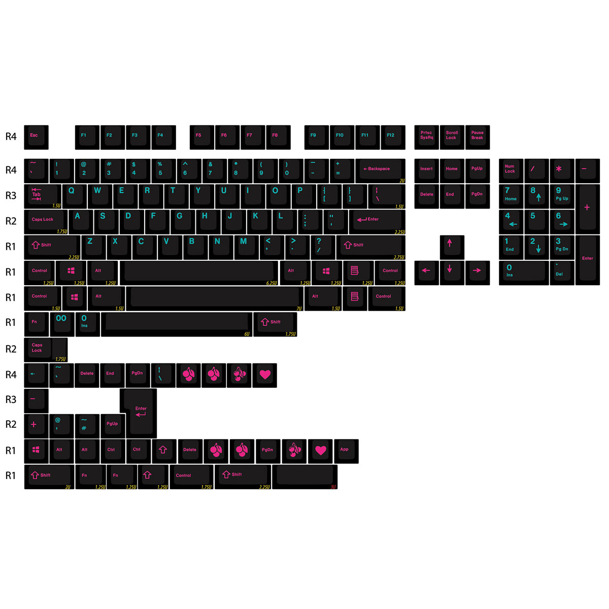 153 toetsen Midnight Keycap Set Cherry Profile ABS Tweekleurige keycaps voor mechanische toetsenbord