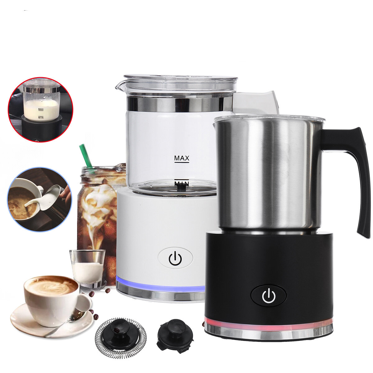 600W Automatic Electronic Hot/Cold Milk Frother Electric Liquid Heater Milkshakes