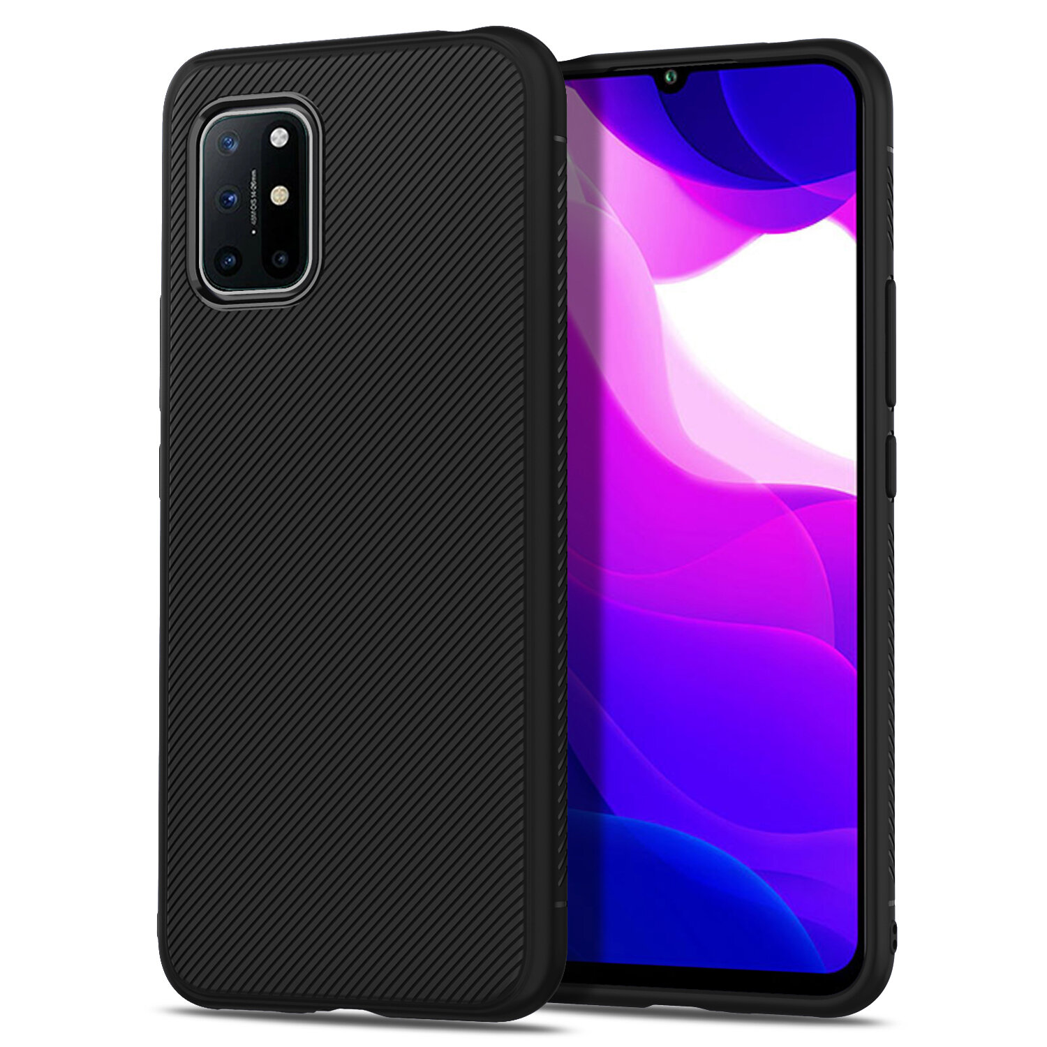 

Bakeey for OnePlus 8T Case Carbon Fiber Texture Slim Soft Silicone Shockproof Protective Case Back Cover