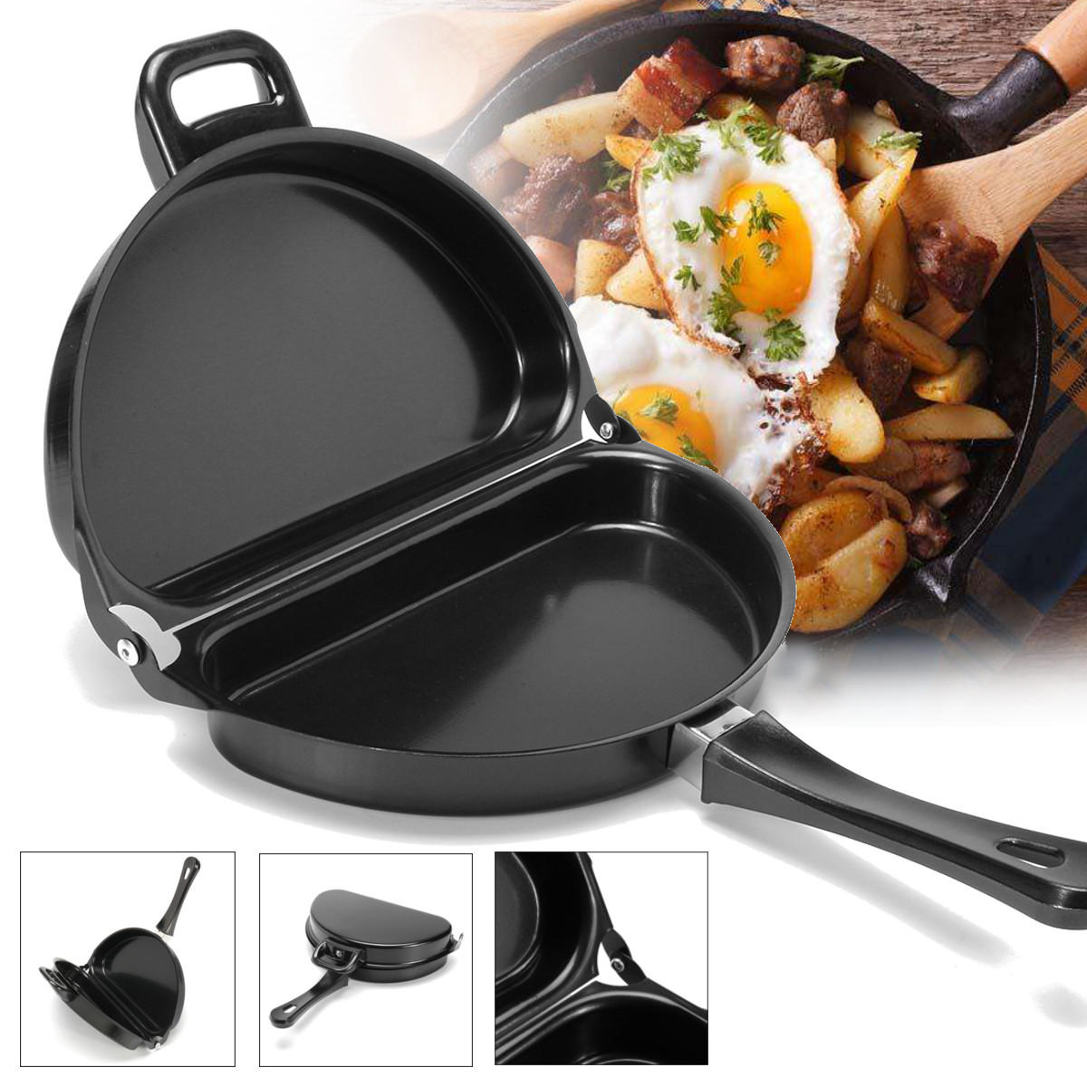 Nonstick Omlet Pan Mutfak Kahvaltı Skillet Egg Kızartma Makinesi Taşınabilir Outdoor Pişirme Ekipmanı