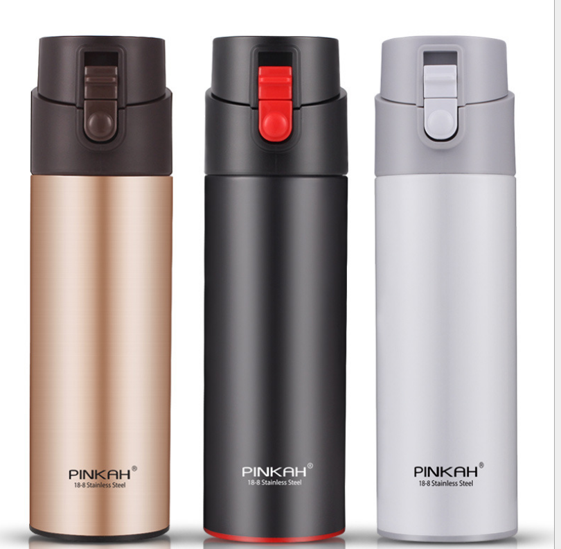 PINKAH 530ML Thermosflasche mit Teefilter, Vakuum-Isolierflasche, auslaufsicher, Edelstahl mit großer Kapazität, isolierter Reisebecher.