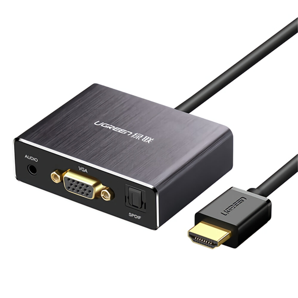 

UGREEN HD Audio Splitter to VGA TV Box to Audio Box Converter 1080P HD Fiber to 3.5 Headphones for Switch/Xbox One x/PS4