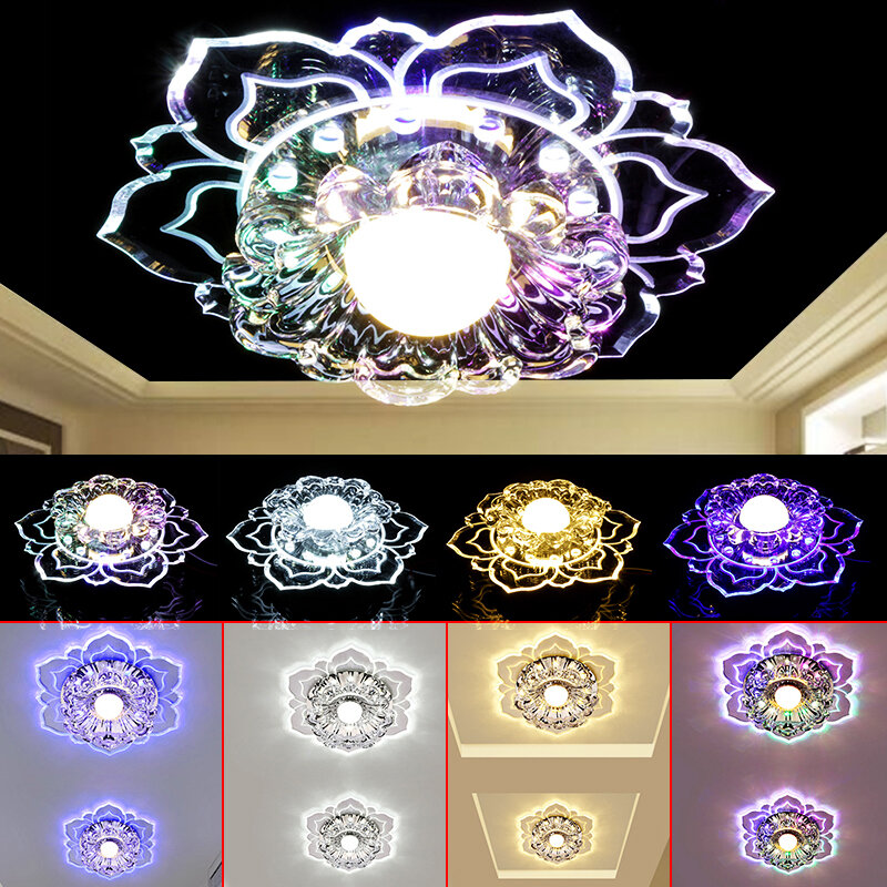 New Modern Crystal 5W Colorful LED Ceiling Light Lamp Living room Porch Lighting