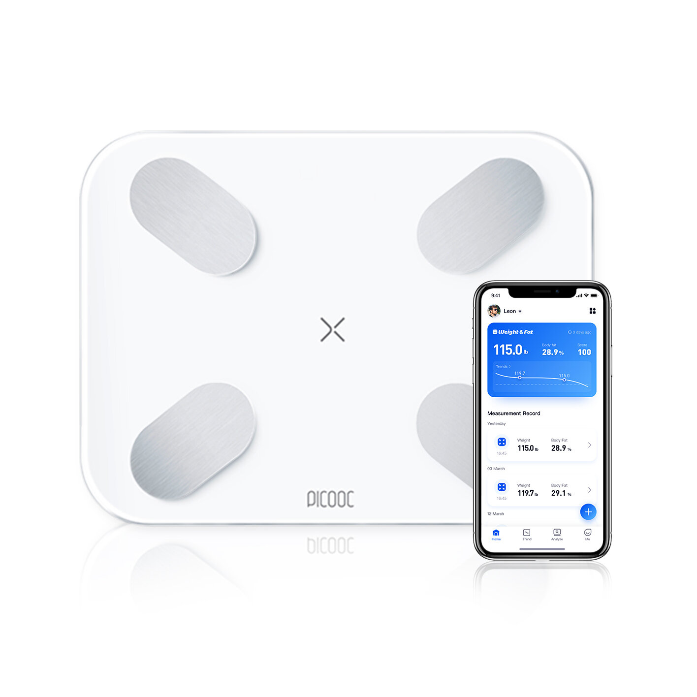 

PICOOC S1 Pro Extra Wide Smart Body Fat Scale Body Analyzer Bluetooth Bathroom Weight Scale with App.25 Body Composition