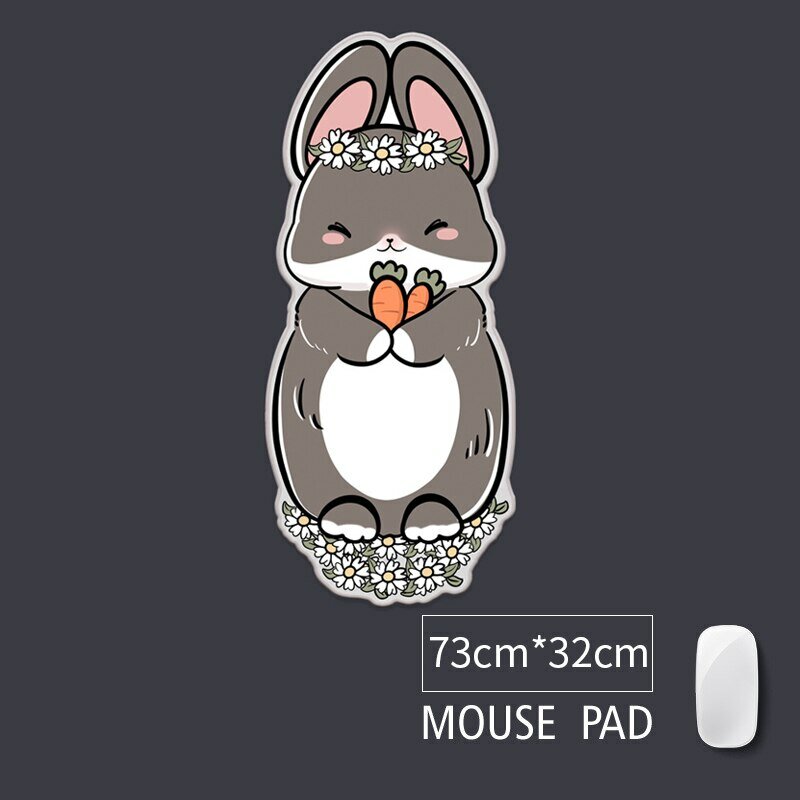 

LANDNA Cartoon Large Thicken Bell Rabbit Мышь Pad Блокирующий край Компьютерный коврик Нескользящий резиновый удлиненный
