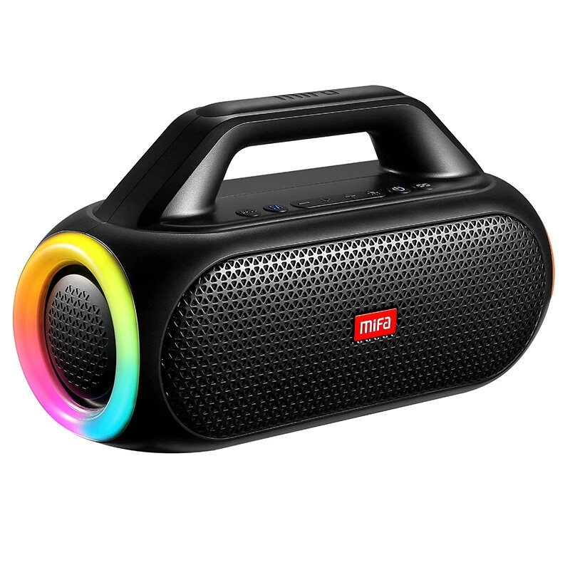 Mifa WildBox 60W Bluetooth-Lautsprecher, tragbare Lautsprecher, tiefer Bass, RGB-Licht, 10000 mAh, IPX7,...