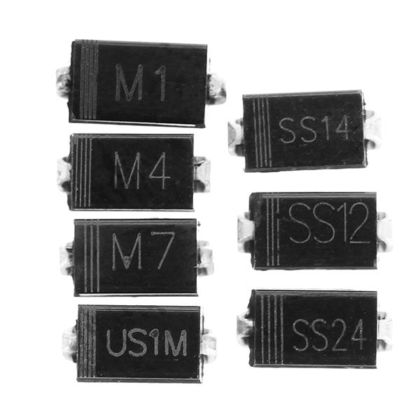 

350 шт. 7 значений. Электронные компоненты SMD Diode Pack. Набор 50 шт. Каждое значение M1 (1N4001) M4 (1N4004) M7 (1N40