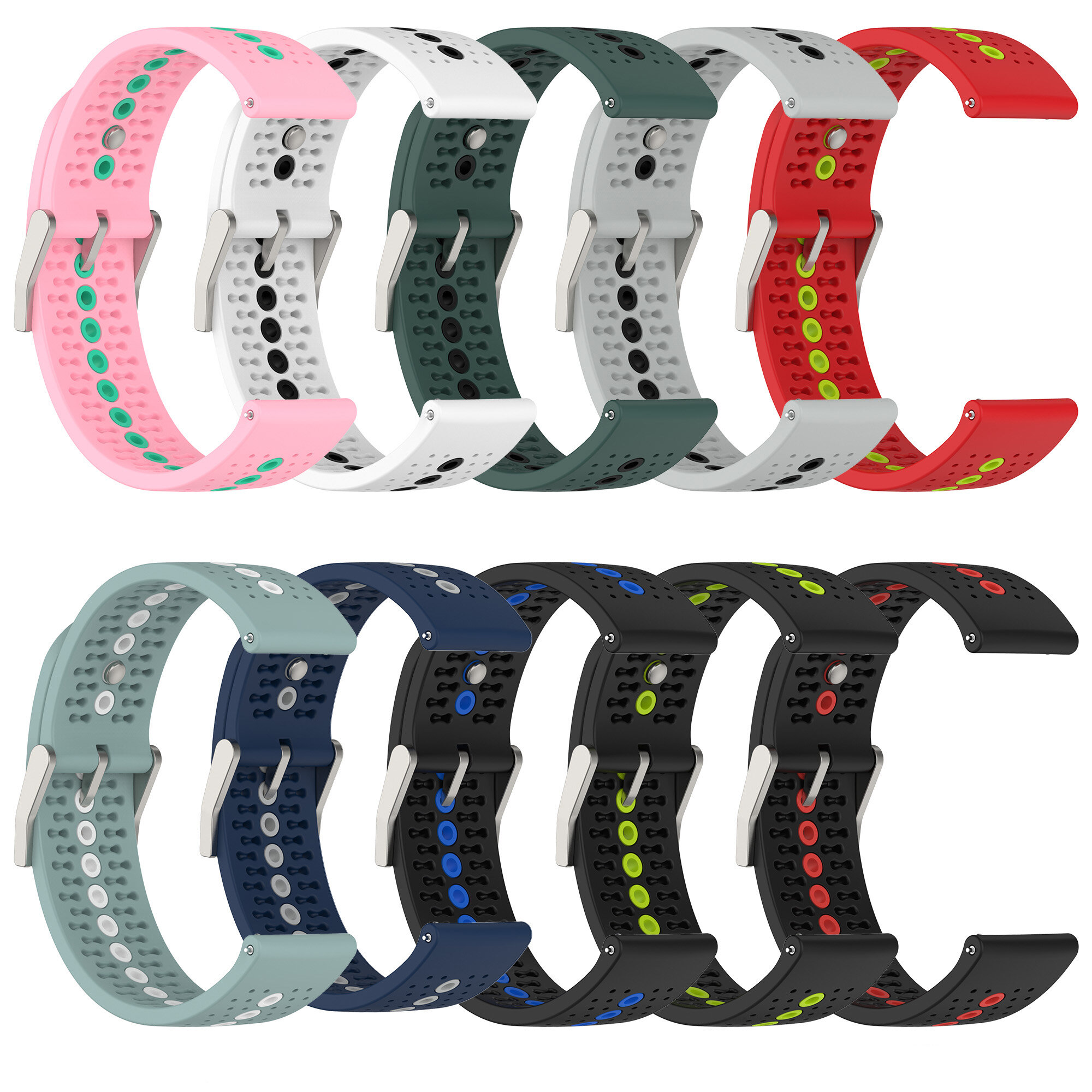 Bakeey 22MM Universele Colorful Siliconen Horlogeband Band Vervanging voor Huawei Watch3/Huawei GT2 