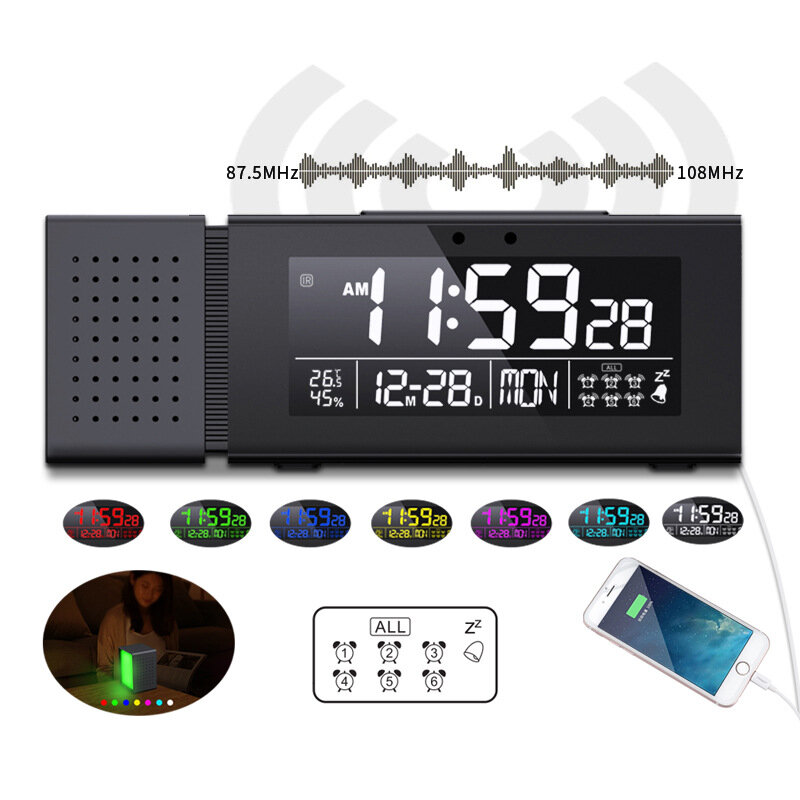 TS-P30 Multi-function Sound and Light Digital Alarm Clock Home Night Light IR Human Body Induction C