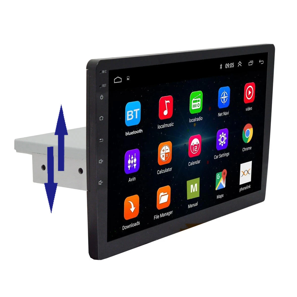 9Inch/10Inch 1Din Android 8.0 Car Stereo Radio Adjustable Touchscreen 8 Core 2GB+32GB GPS Navigation Wifi AM FM - 9 Inch