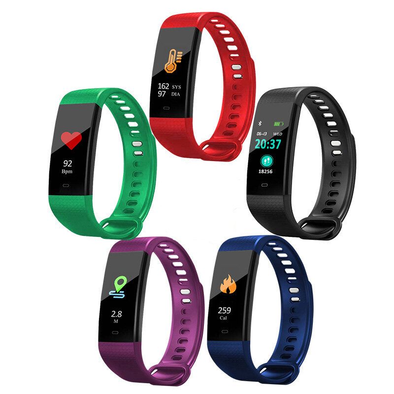 [Temperatuur Tracker] Bakeey Y5 Kleurenscherm Smartband Hartslag Bloeddruk Activiteitsmonitor Fitnes