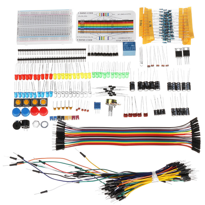 Geekcreit Electronic Components Base Starter Kits With Breadboard Resistor Capacitor LED Jumper Cabl