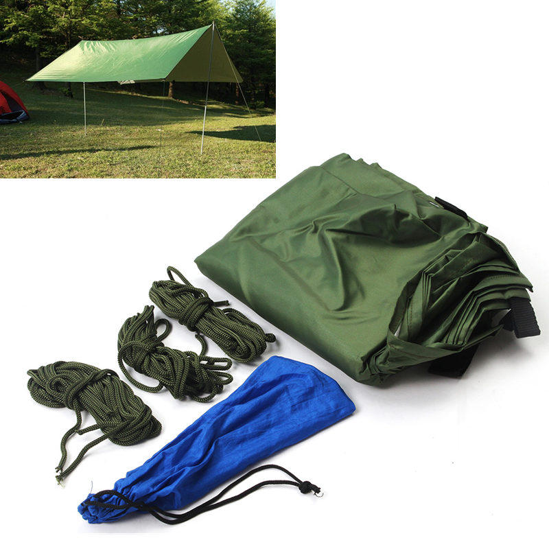 Protable Camping Tent Hammock Tarp Rain Fly Cover Waterproof Shelter 3x3M
