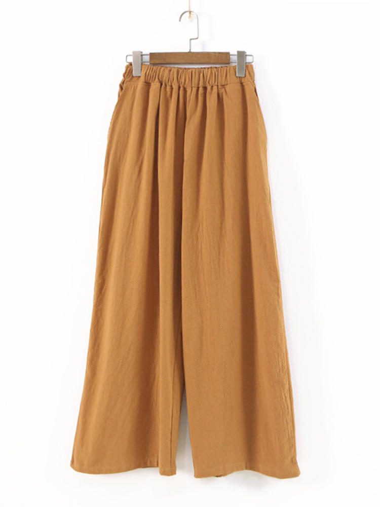 Women casual solid cotton wide leg pant Sale - Banggood.com sold out ...