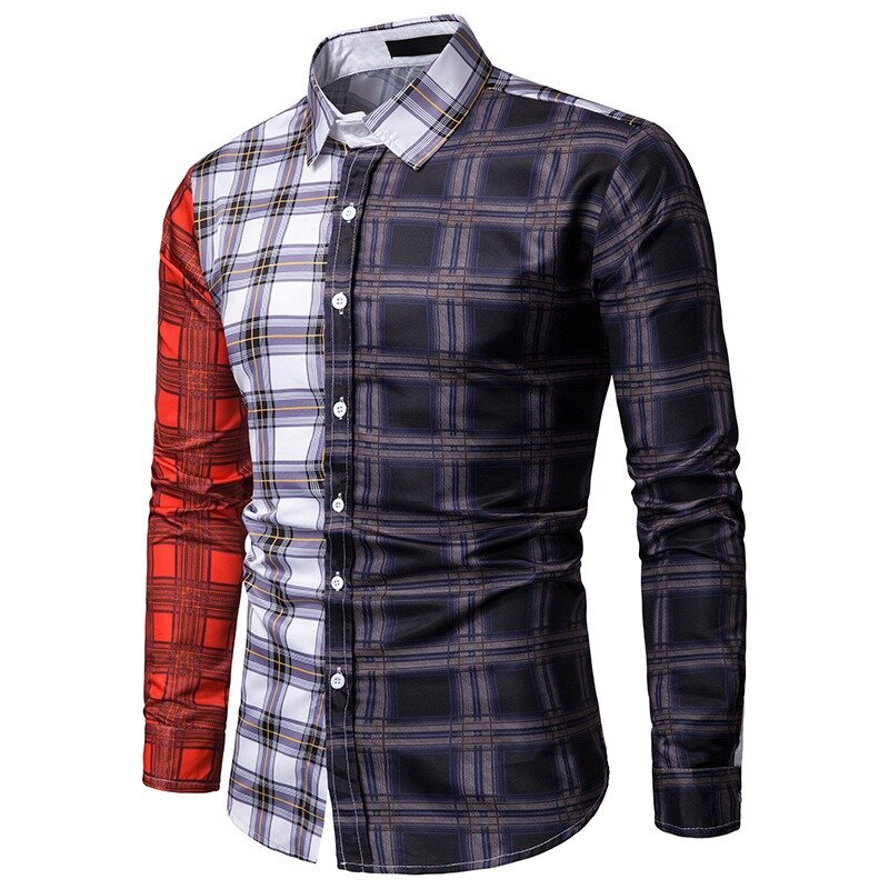 Mens color block long sleeve caaual shirts Sale - Banggood.com sold out ...