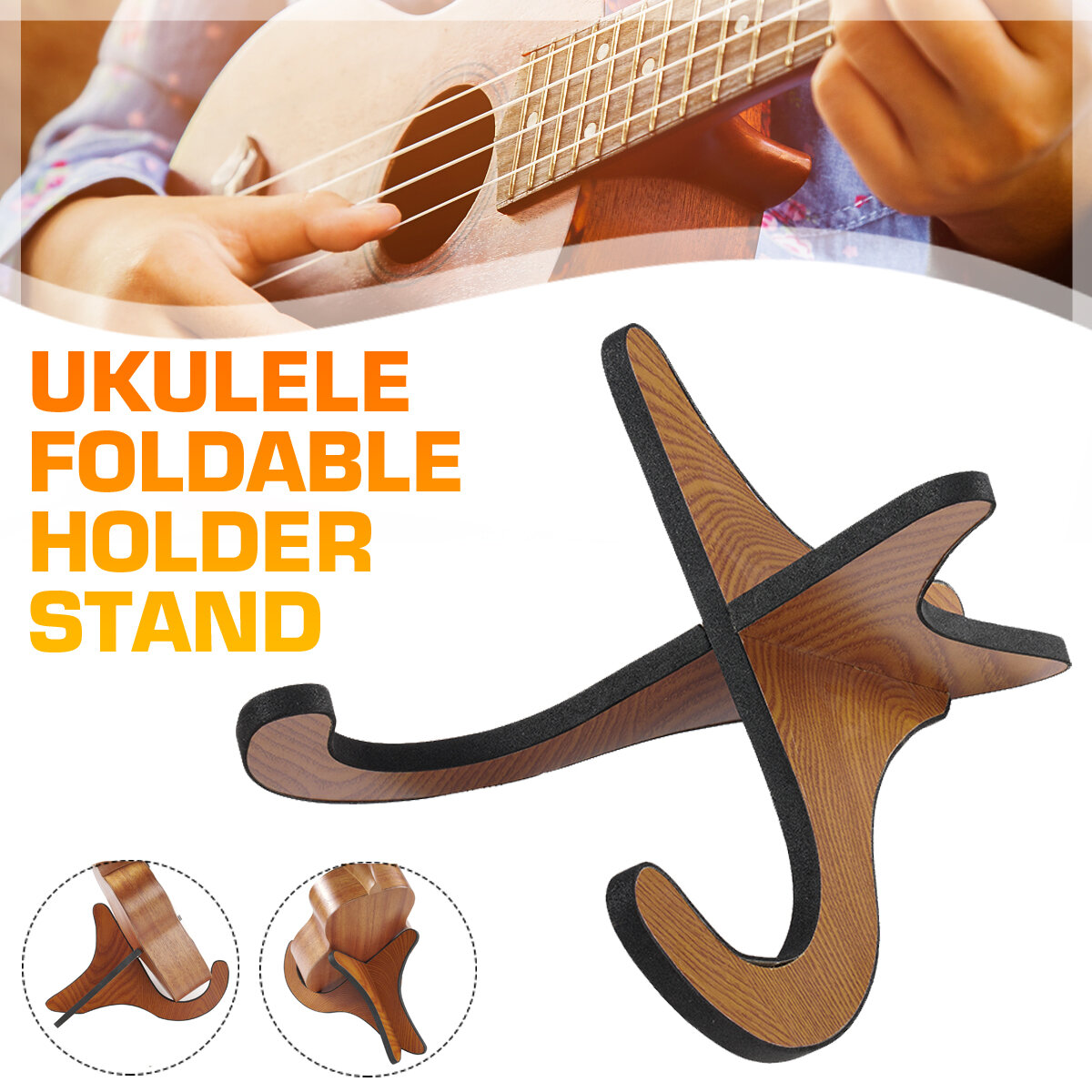 Draagbare houten opvouwbare ukulelehouder