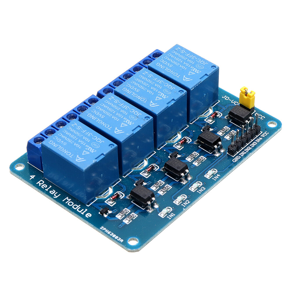 2 stuks Geekcreit 5V 4-kanaals relaismodule PIC ARM DSP AVR MSP430 Blauw Geekcreit voor Arduino - pr