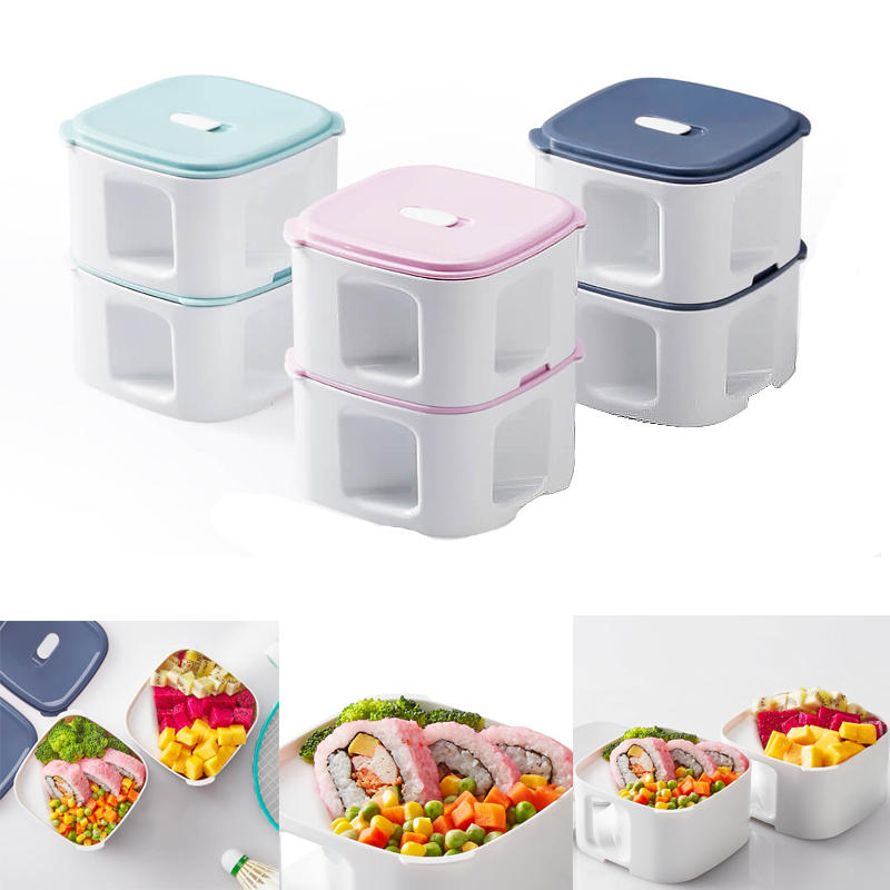 Kalar 920ml Square Lunch Caixa Double Layer Picnic Bento Food Container de 