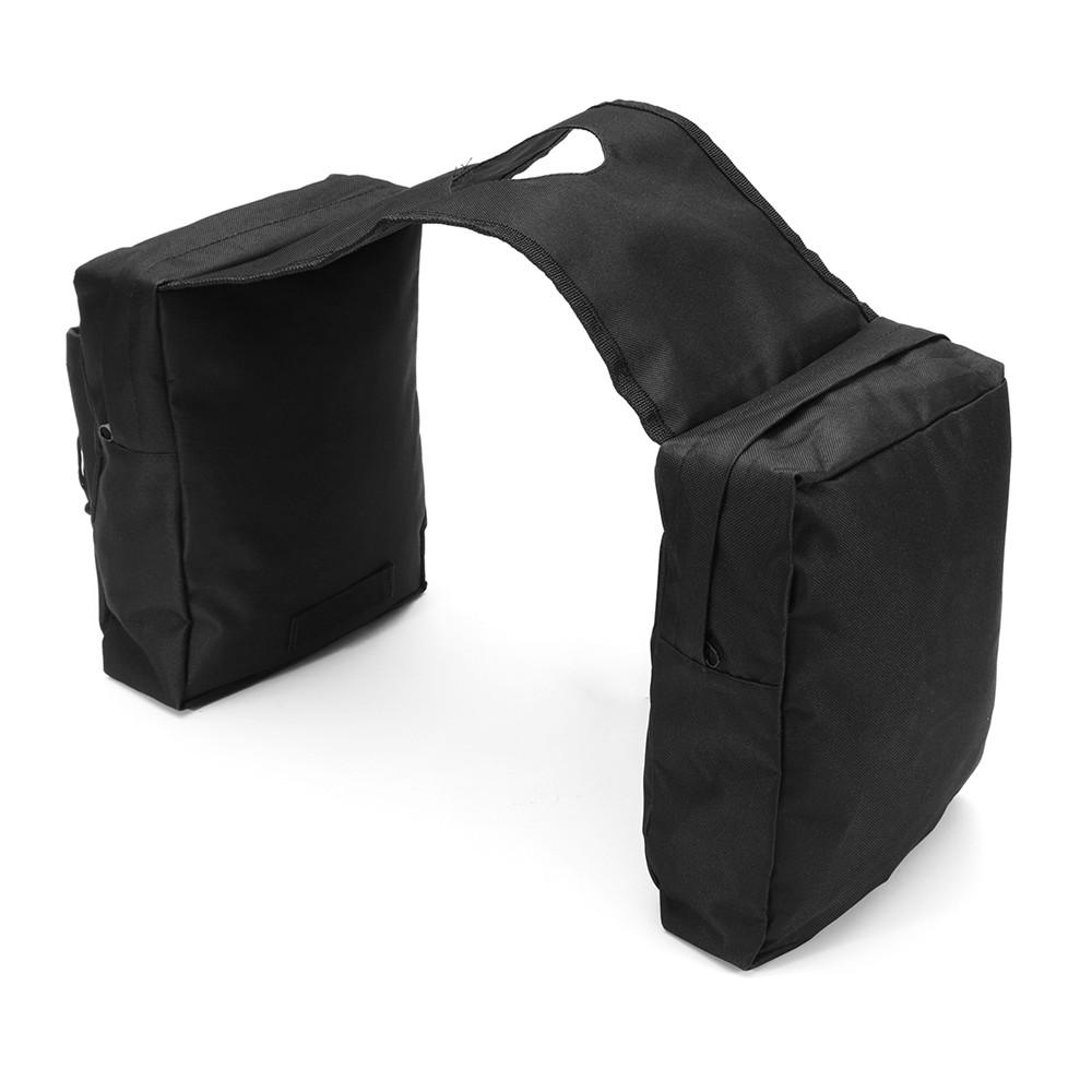 1 X Black Universal PU Leather Motorcycle ATV Side Storage Saddle Bag With Strap