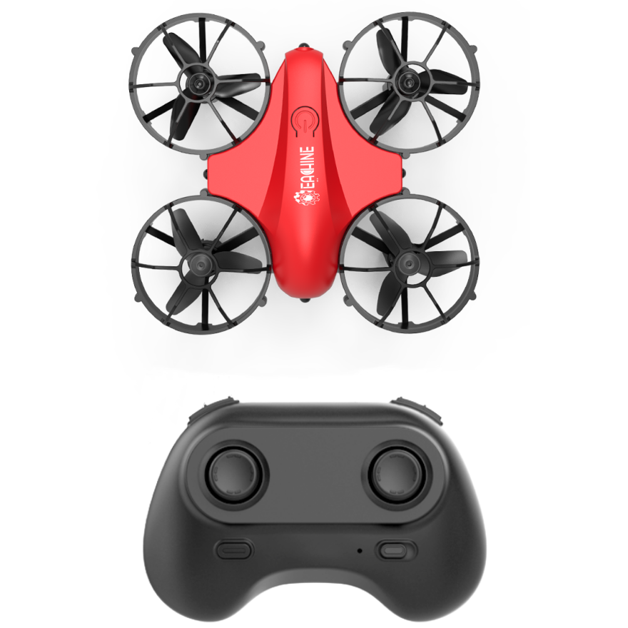 Eachine E008 Mini 2.4G 4CH 6 Axis Headless Mode Infrared Obstacle Avoidance RC Drone Quadcopter RTF － Red Three Batteries