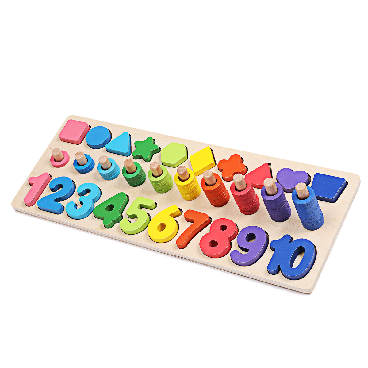 Educatief tellen geometrie houten speelgoed 3 in 1 bord wiskunde leren voorschoolse Montessori vroeg