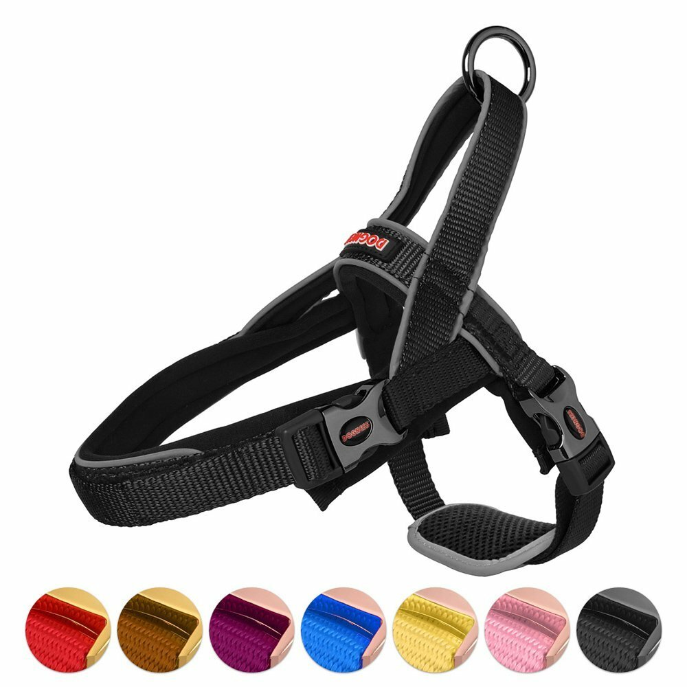 All size dog harness with traffic control handle belly protector ...